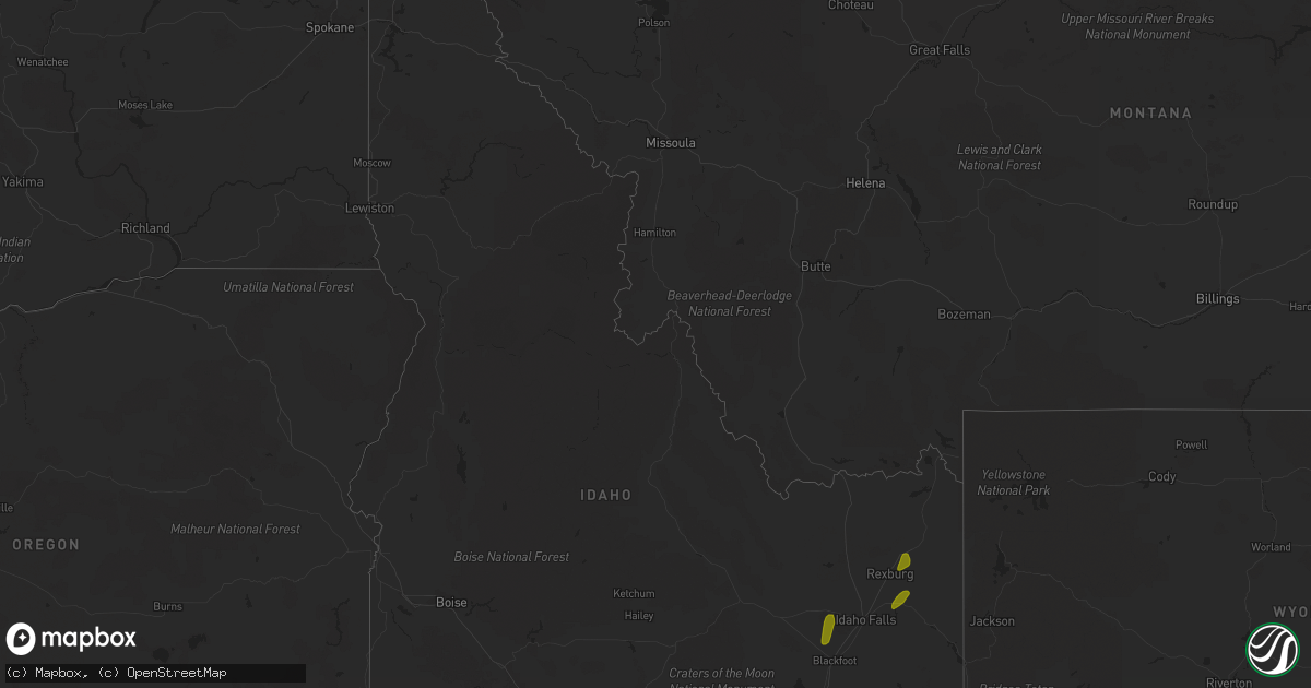 Hail map in Idaho on June 17, 2018