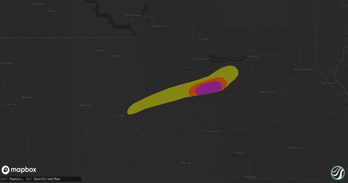 Hail map in Verdigre, NE on June 17, 2018
