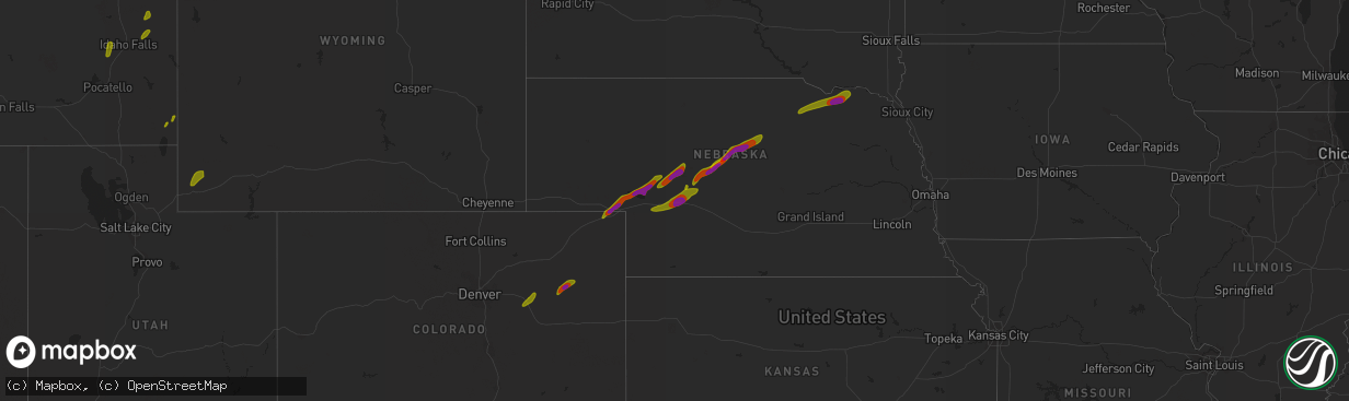 Hail map on June 17, 2018