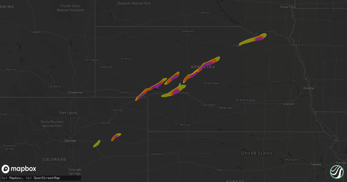 Hail map on June 17, 2018