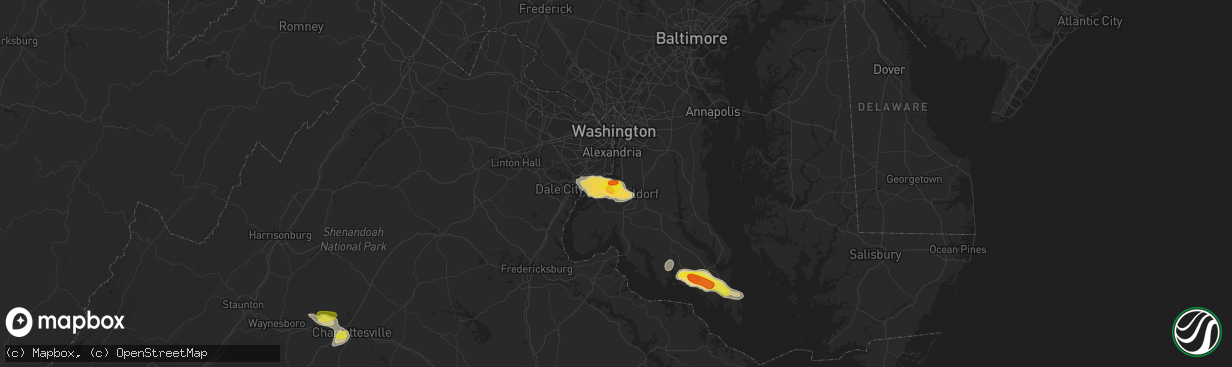 Hail map in Accokeek, MD on June 17, 2019