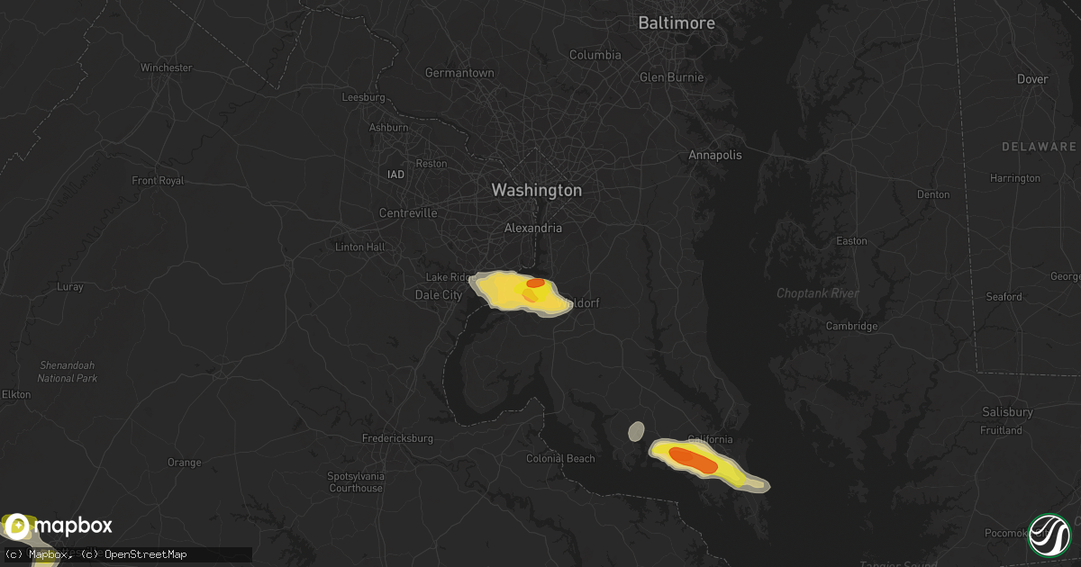Hail map in Accokeek, MD on June 17, 2019