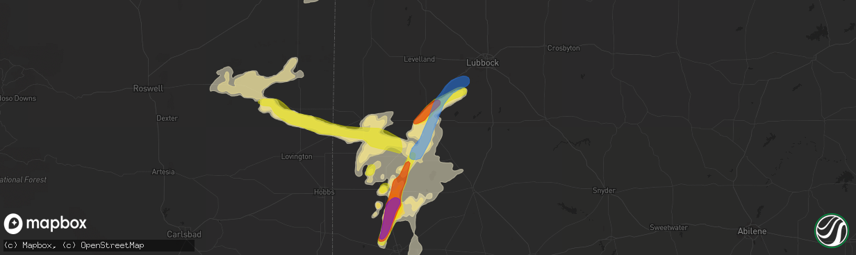 Hail map in Brownfield, TX on June 17, 2019