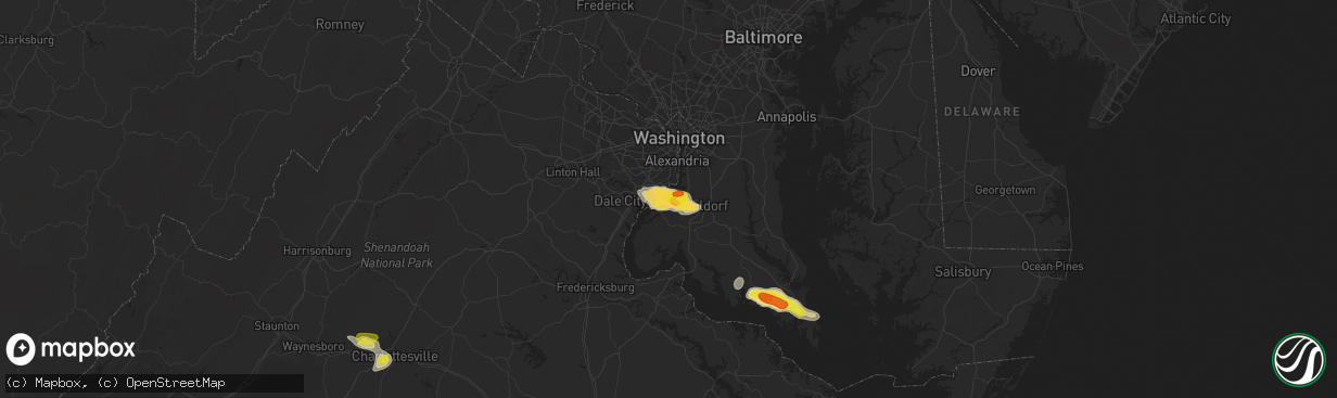 Hail map in Bryans Road, MD on June 17, 2019