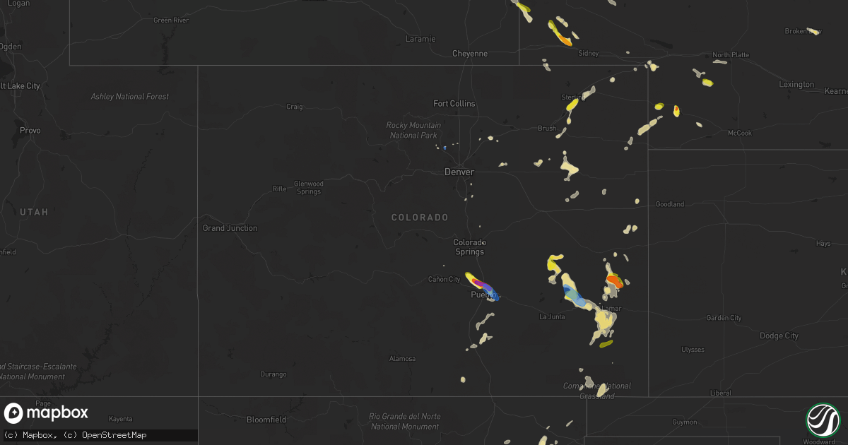 Hail map in Colorado on June 17, 2019