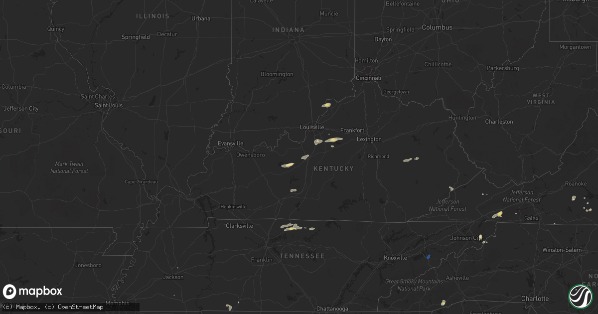 Hail map in Kentucky on June 17, 2019