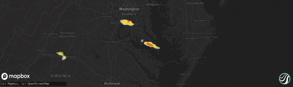 Hail map in Leonardtown, MD on June 17, 2019