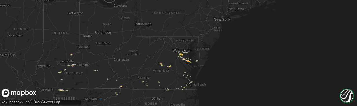 Hail map in Maryland on June 17, 2019