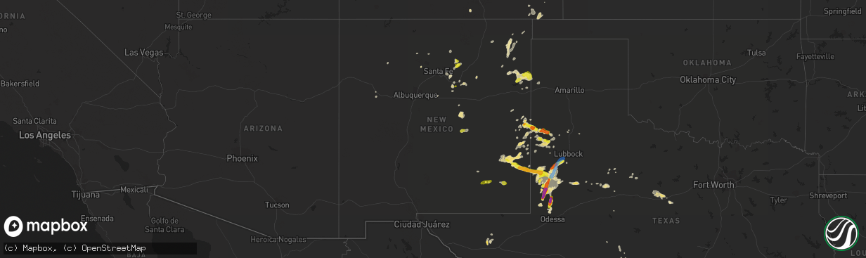 Hail map in New Mexico on June 17, 2019