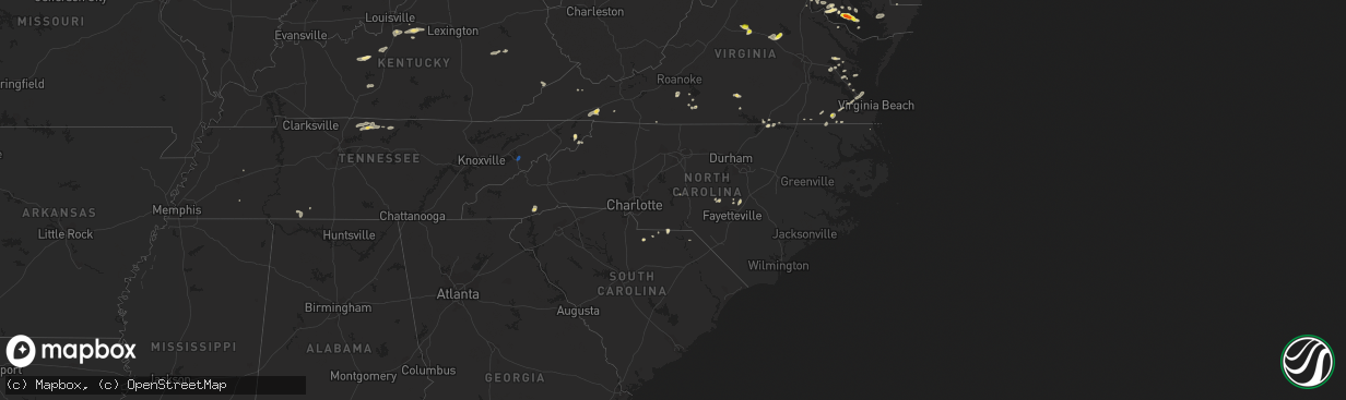 Hail map in North Carolina on June 17, 2019