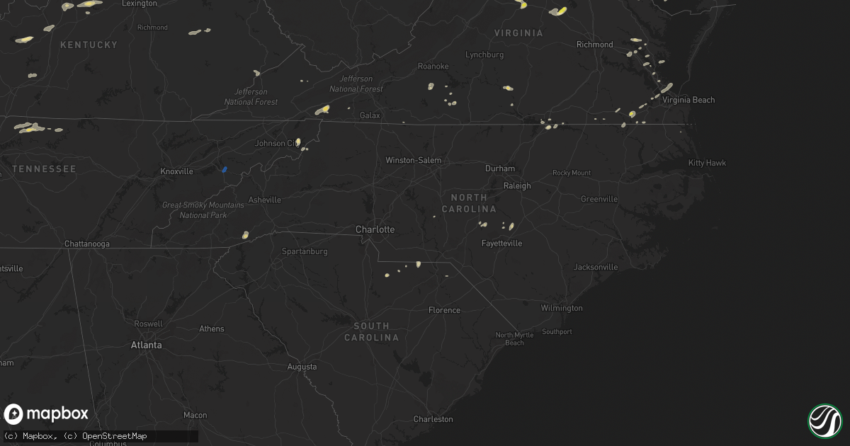 Hail map in North Carolina on June 17, 2019