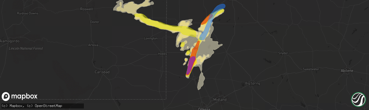 Hail map in Seminole, TX on June 17, 2019