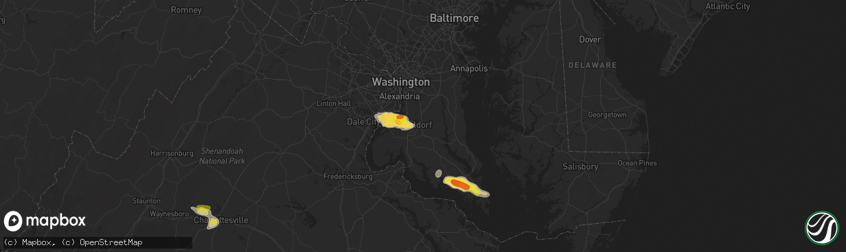 Hail map in Waldorf, MD on June 17, 2019