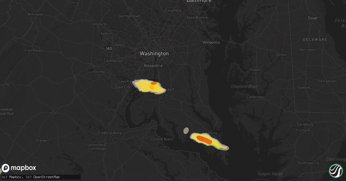 Hail map in Waldorf, MD on June 17, 2019