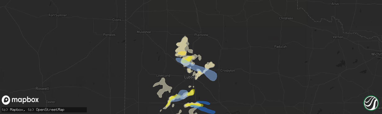 Hail map in Abernathy, TX on June 17, 2020