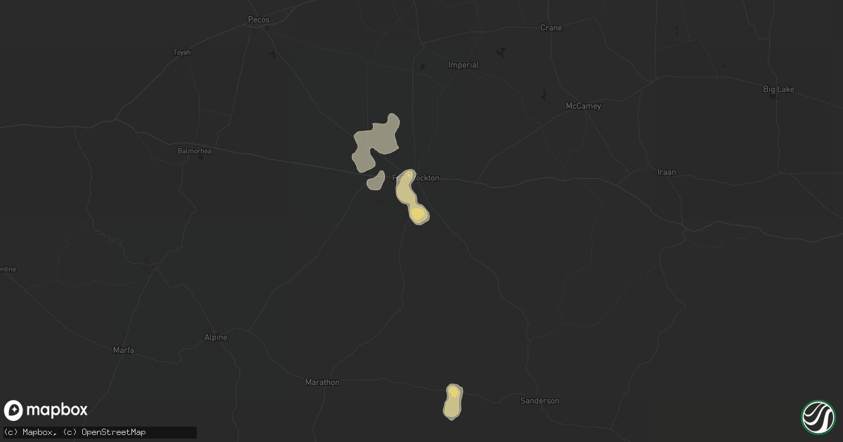 Hail map in Fort Stockton, TX on June 17, 2020