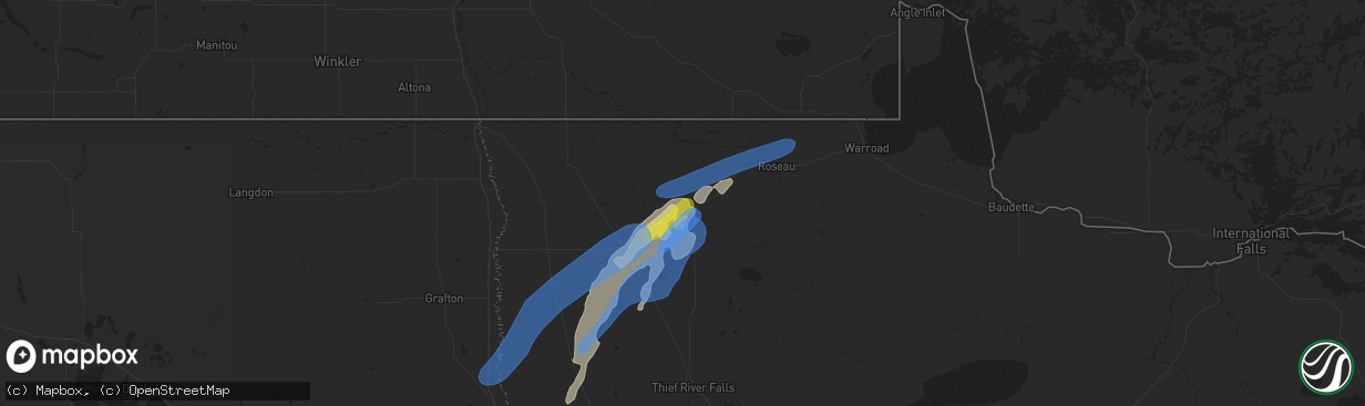 Hail map in Greenbush, MN on June 17, 2020