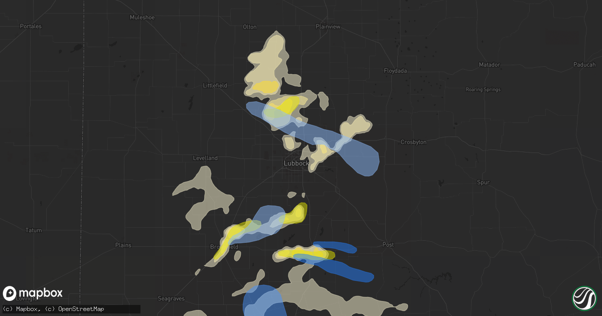 Hail map in Lubbock, TX on June 17, 2020