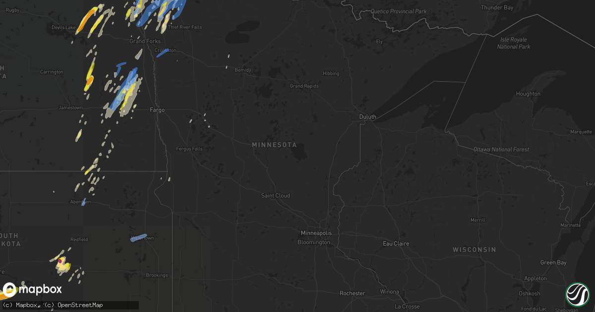 Hail map in Minnesota on June 17, 2020