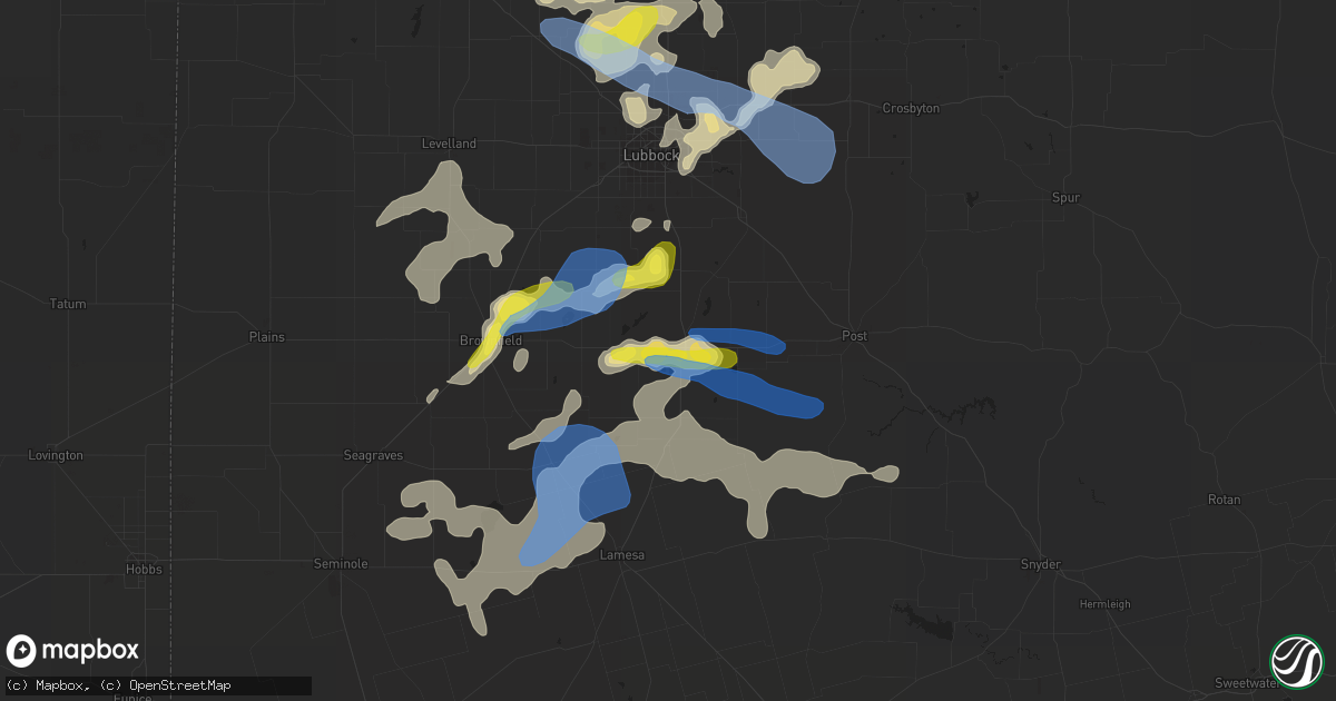 Hail map in Tahoka, TX on June 17, 2020