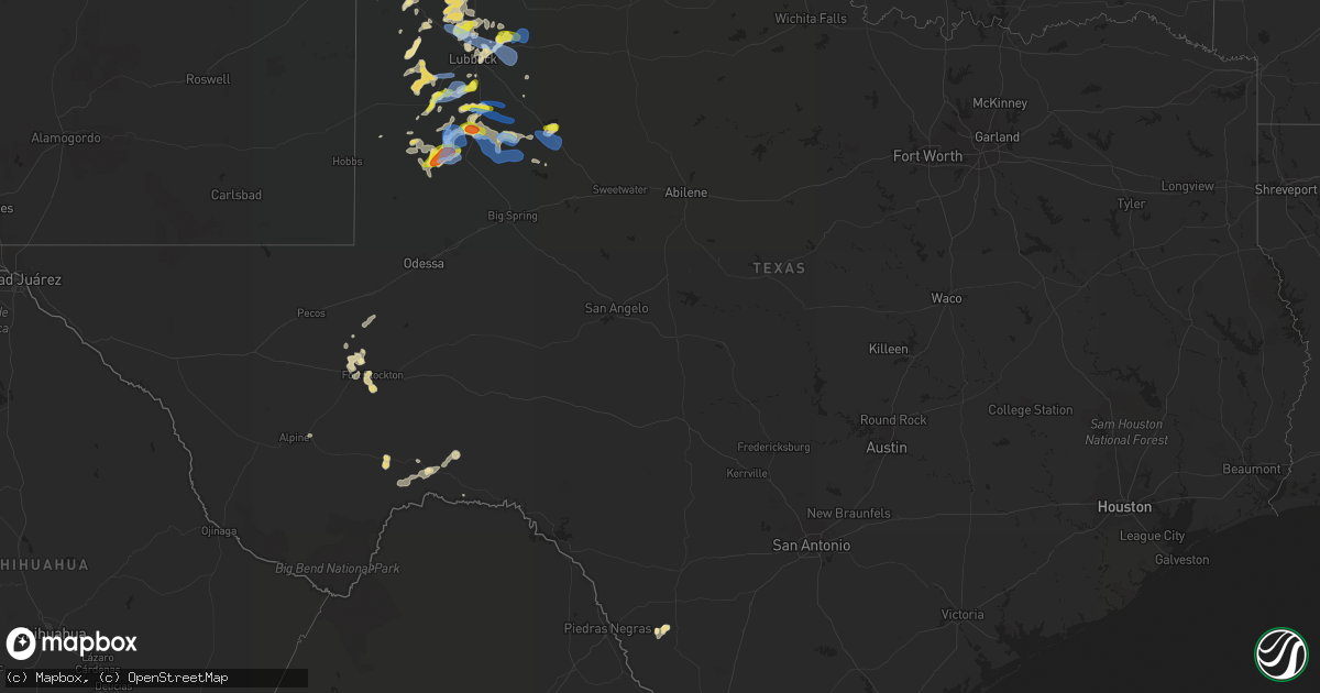 Hail map in Texas on June 17, 2020