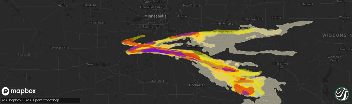 Hail map in Cannon Falls, MN on June 17, 2021