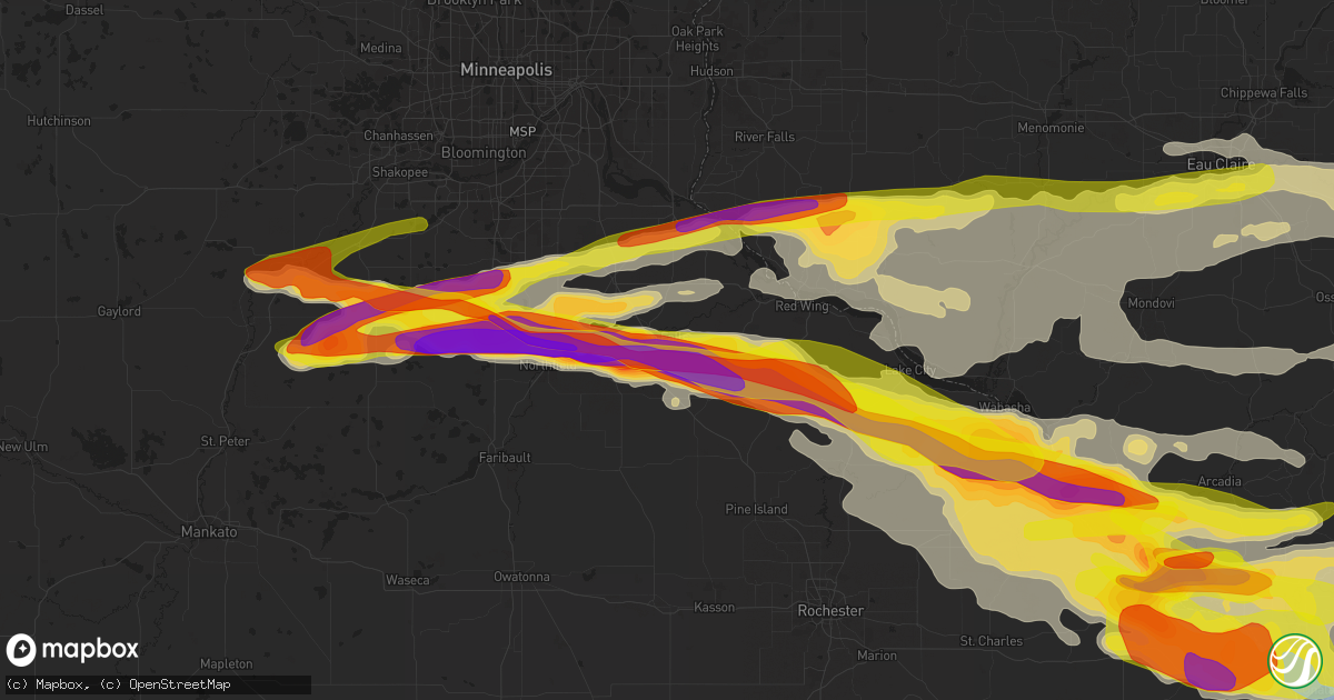Hail map in Cannon Falls, MN on June 17, 2021