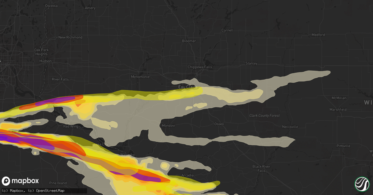Hail map in Eau Claire, WI on June 17, 2021