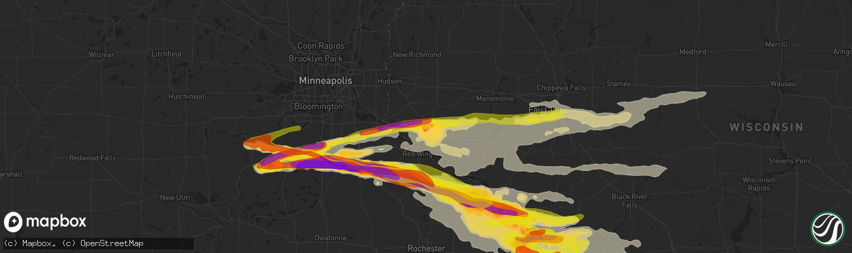 Hail map in Ellsworth, WI on June 17, 2021