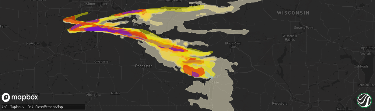 Hail map in Fountain City, WI on June 17, 2021