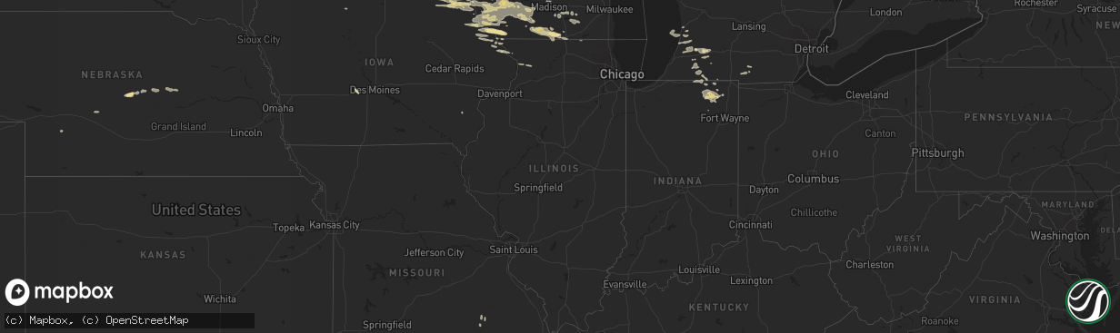 Hail map in Illinois on June 17, 2021