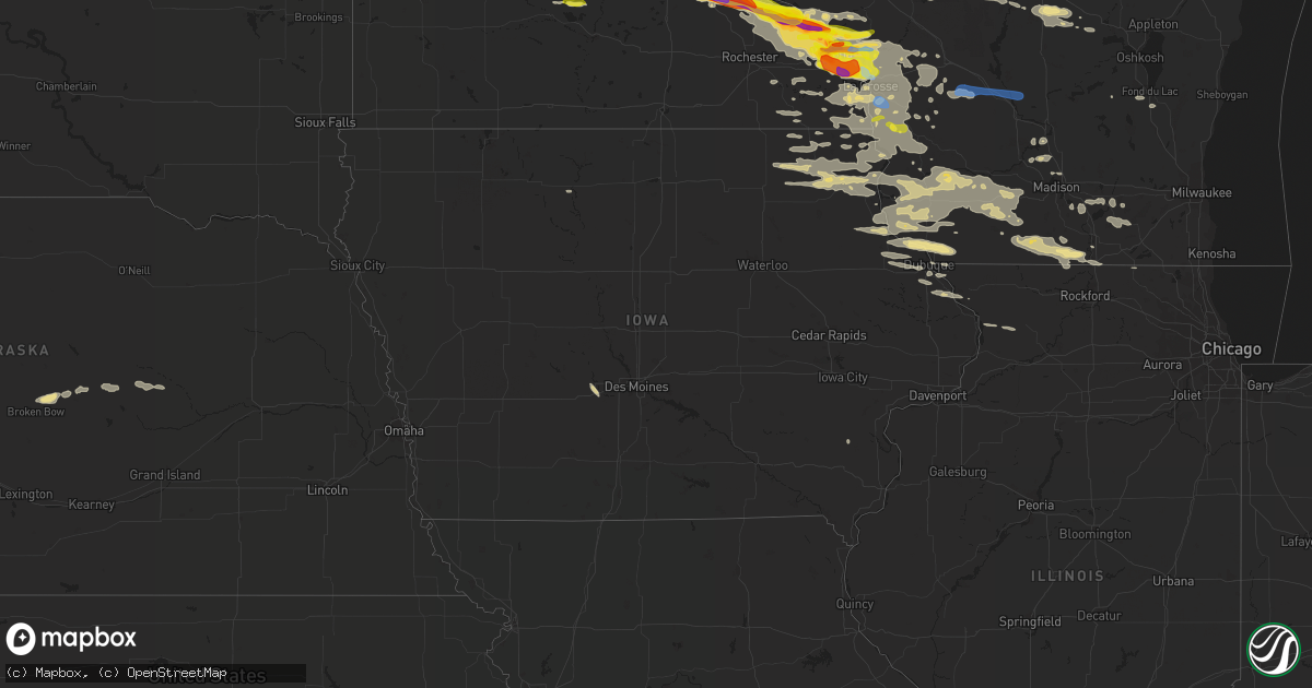 Hail map in Iowa on June 17, 2021