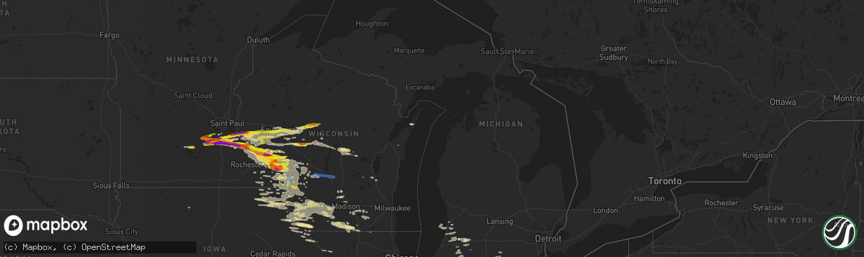 Hail map in Michigan on June 17, 2021