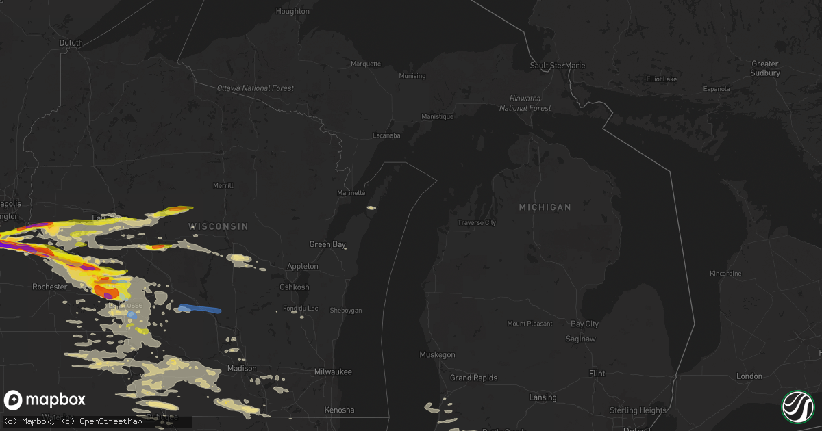 Hail map in Michigan on June 17, 2021