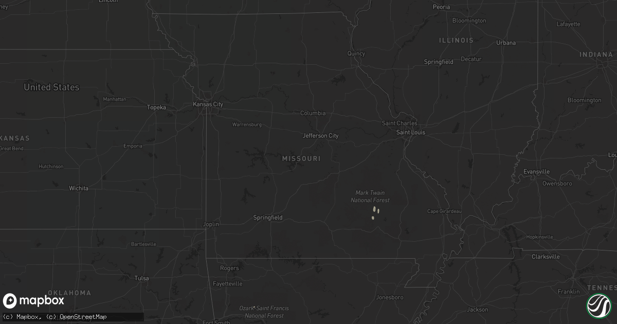 Hail map in Missouri on June 17, 2021