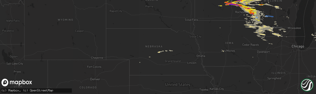 Hail map in Nebraska on June 17, 2021