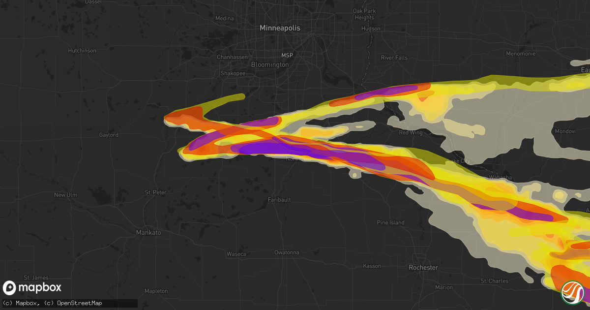 Hail map in Northfield, MN on June 17, 2021
