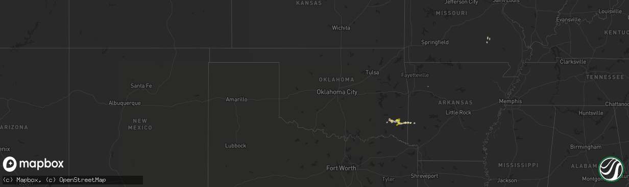 Hail map in Oklahoma on June 17, 2021