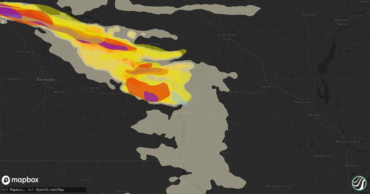 Hail map in Onalaska, WI on June 17, 2021