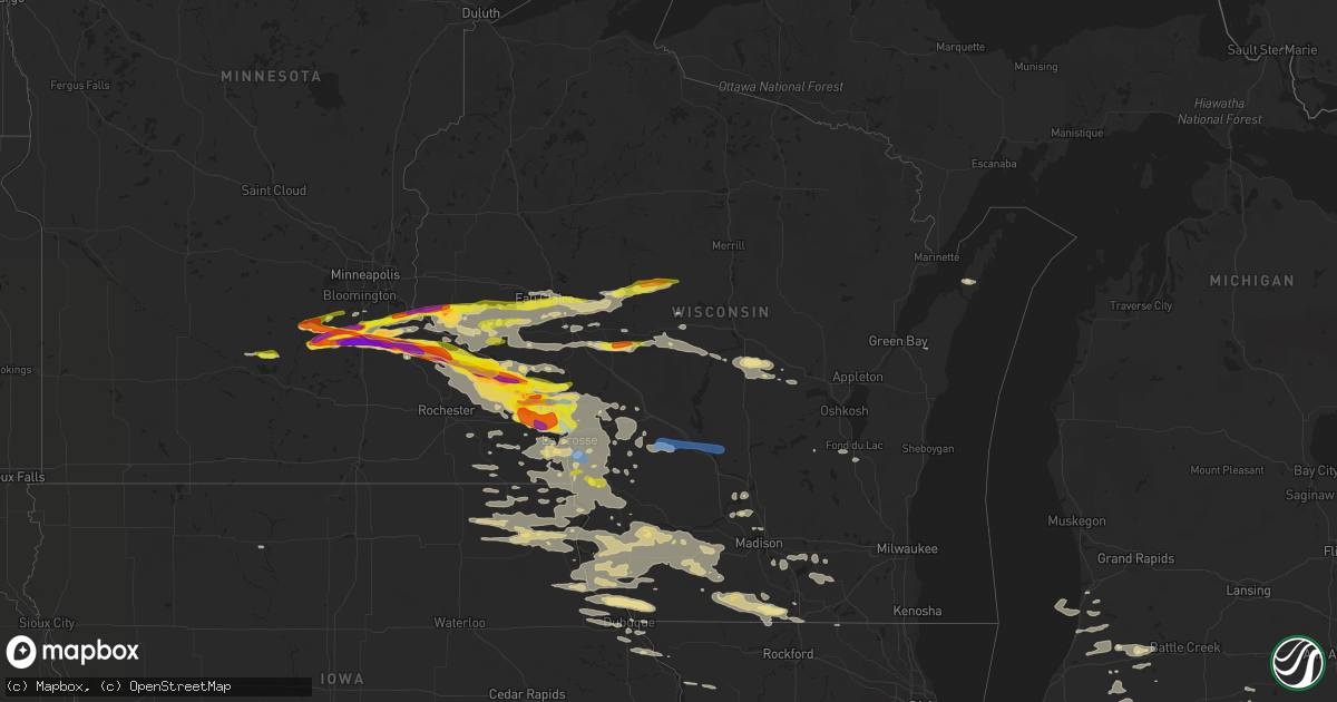 Hail map in Wisconsin on June 17, 2021