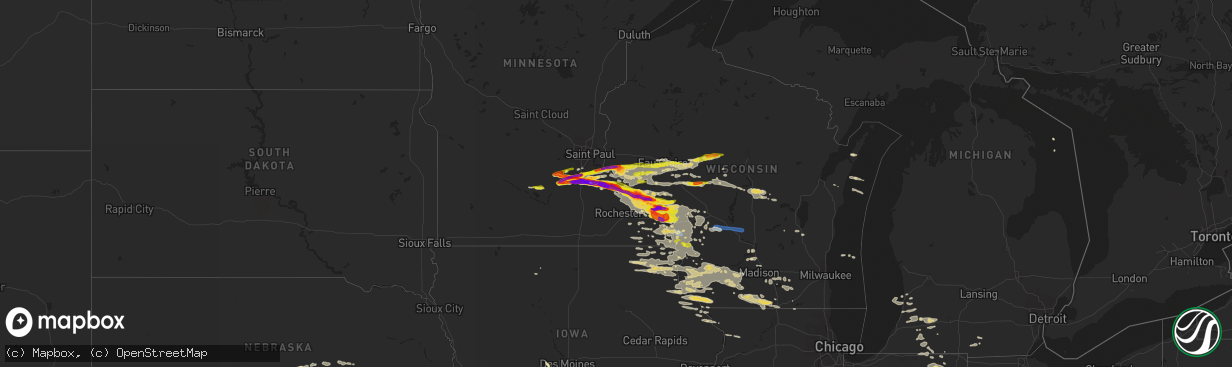 Hail map on June 17, 2021