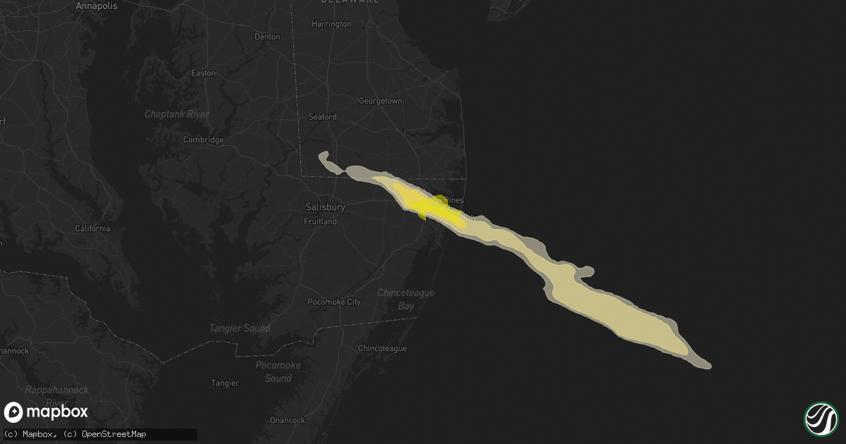 Hail map in Berlin, MD on June 17, 2022