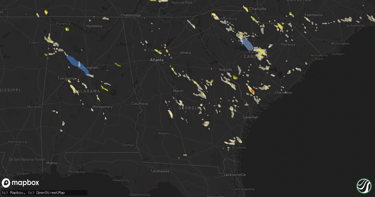 Hail map in Georgia on June 17, 2022