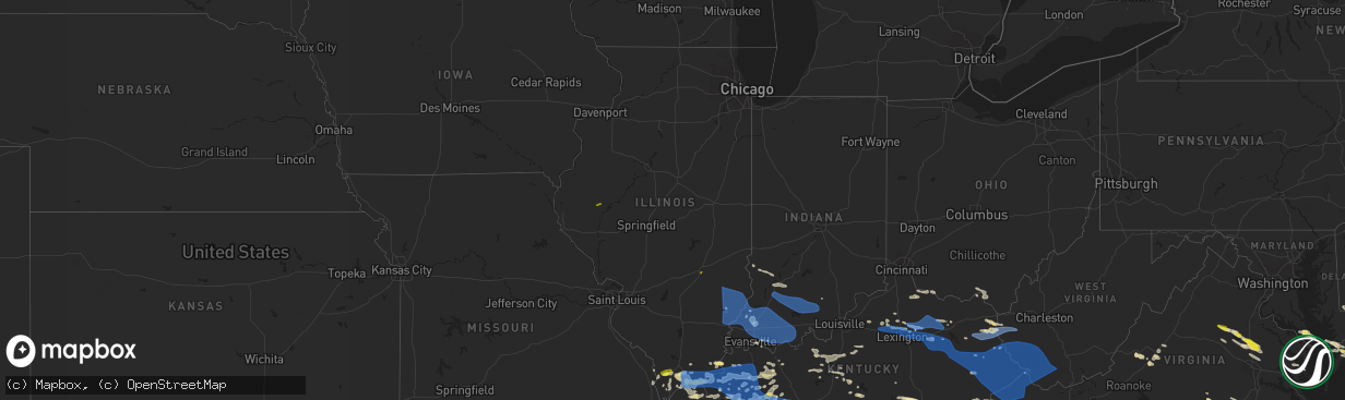 Hail map in Illinois on June 17, 2022