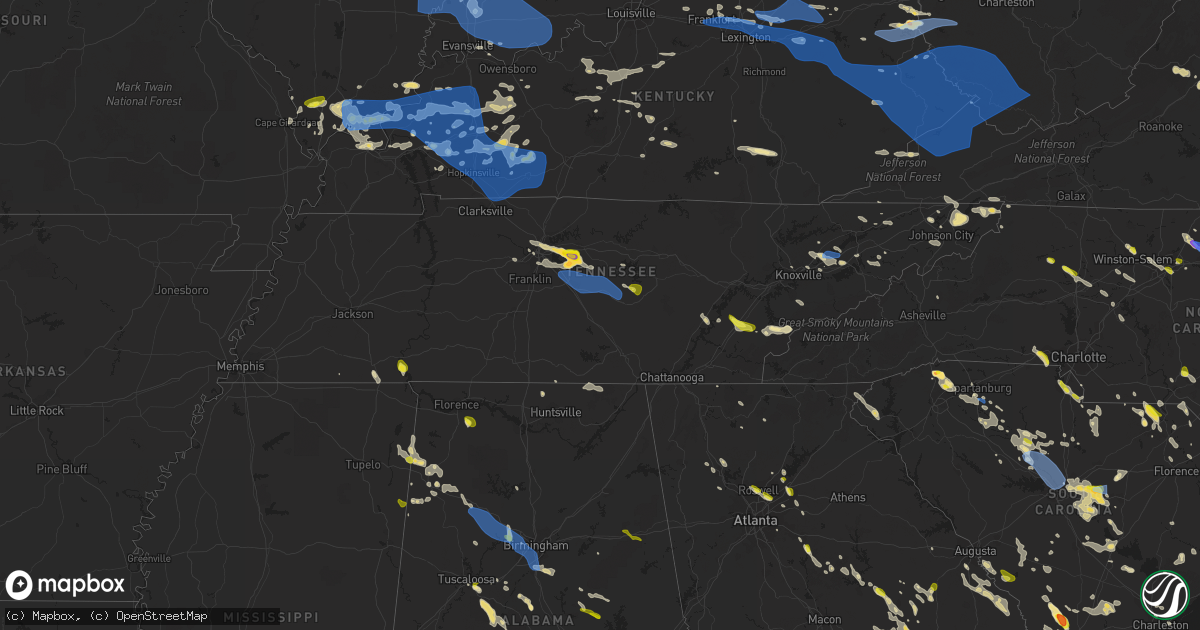 Hail map in Tennessee on June 17, 2022