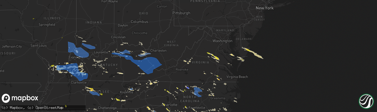 Hail map in Virginia on June 17, 2022