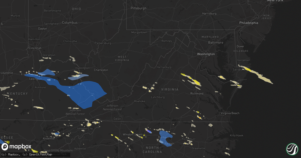 Hail map in Virginia on June 17, 2022
