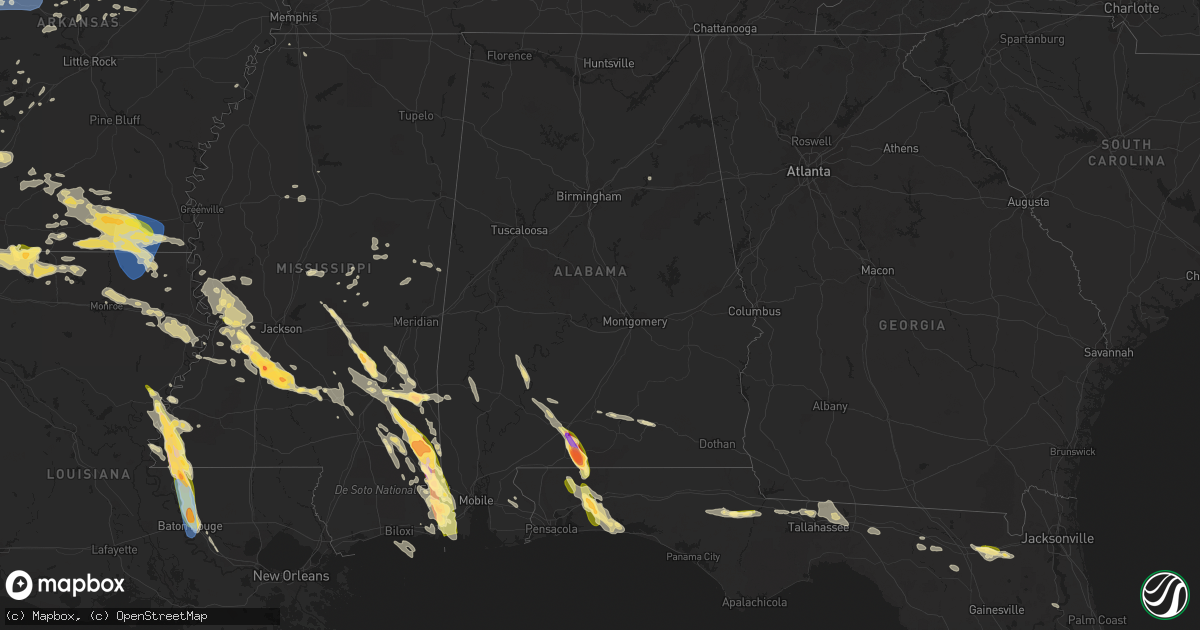 Hail map in Alabama on June 17, 2023