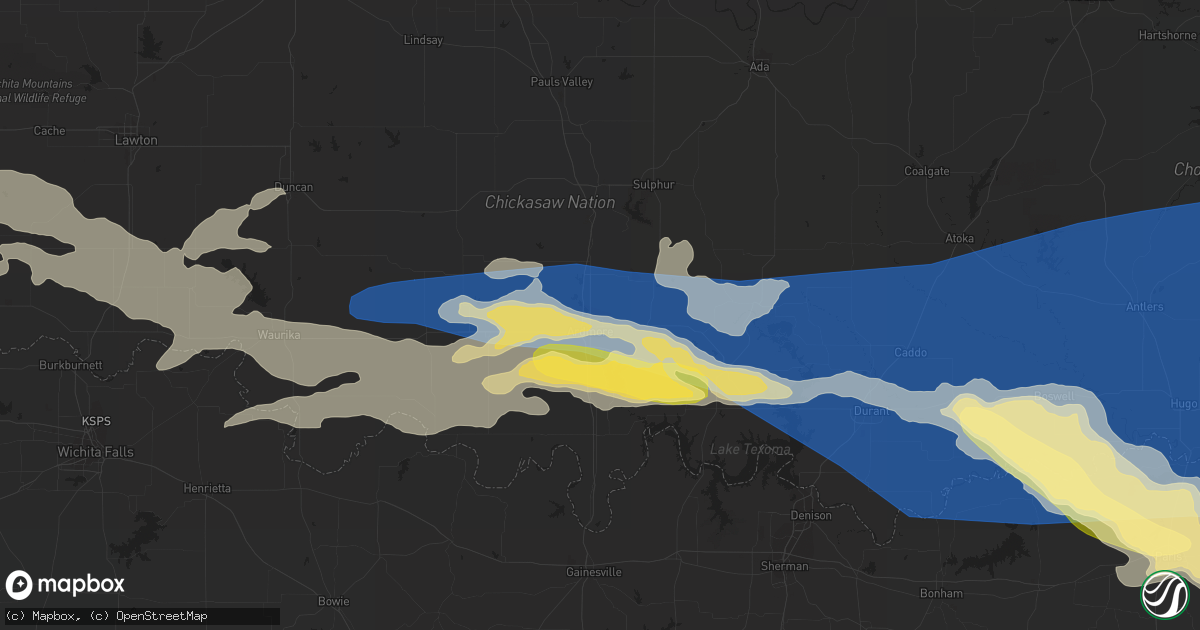 Hail map in Ardmore, OK on June 17, 2023