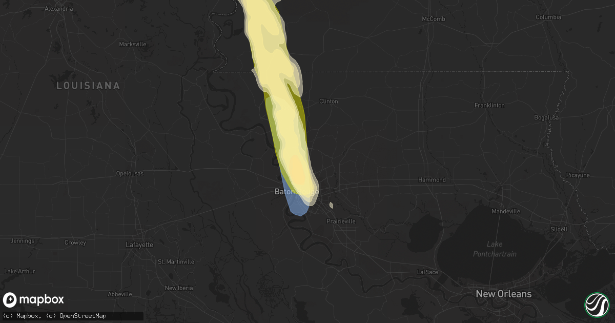 Hail map in Baker, LA on June 17, 2023